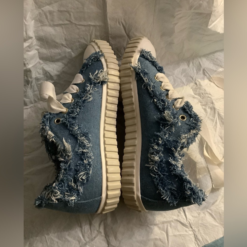 ZIMMERMANN Frayed Light Denim Lo-Top Trainers Sneakers Women’s EU 39 US 9 NWOB - Picture 12 of 15